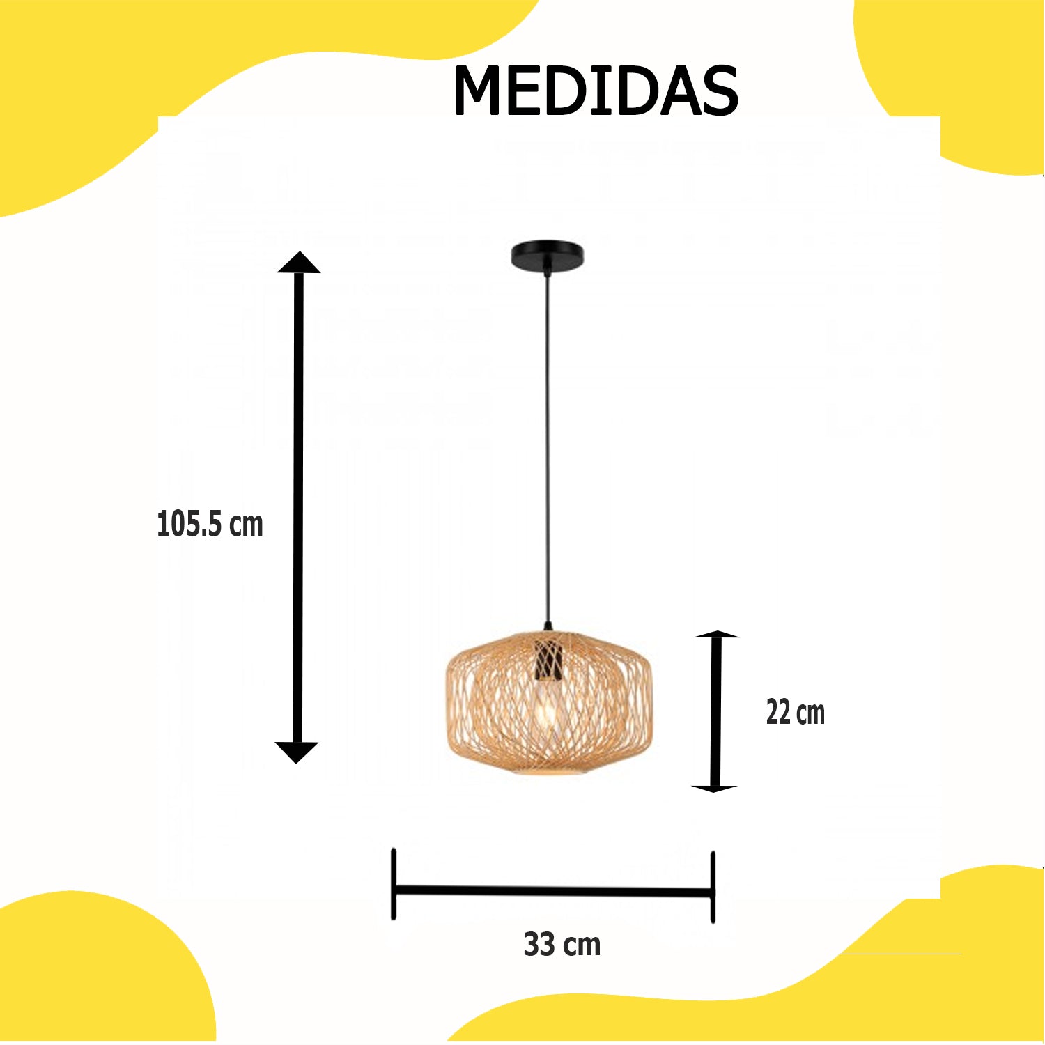 Lámpara Colgante C369/BMB Pantalla de Bambú – Calux